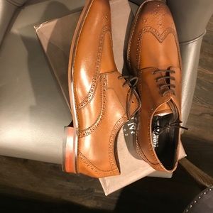 Florsheim Castellano Saddle Tan Derby Shoes Sz 10